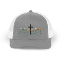 Cross & Wildflowers Snapback Trucker Hat — Floral Faith Baseball Cap