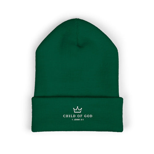 Embroidered "Child of God" Cuffed Beanie