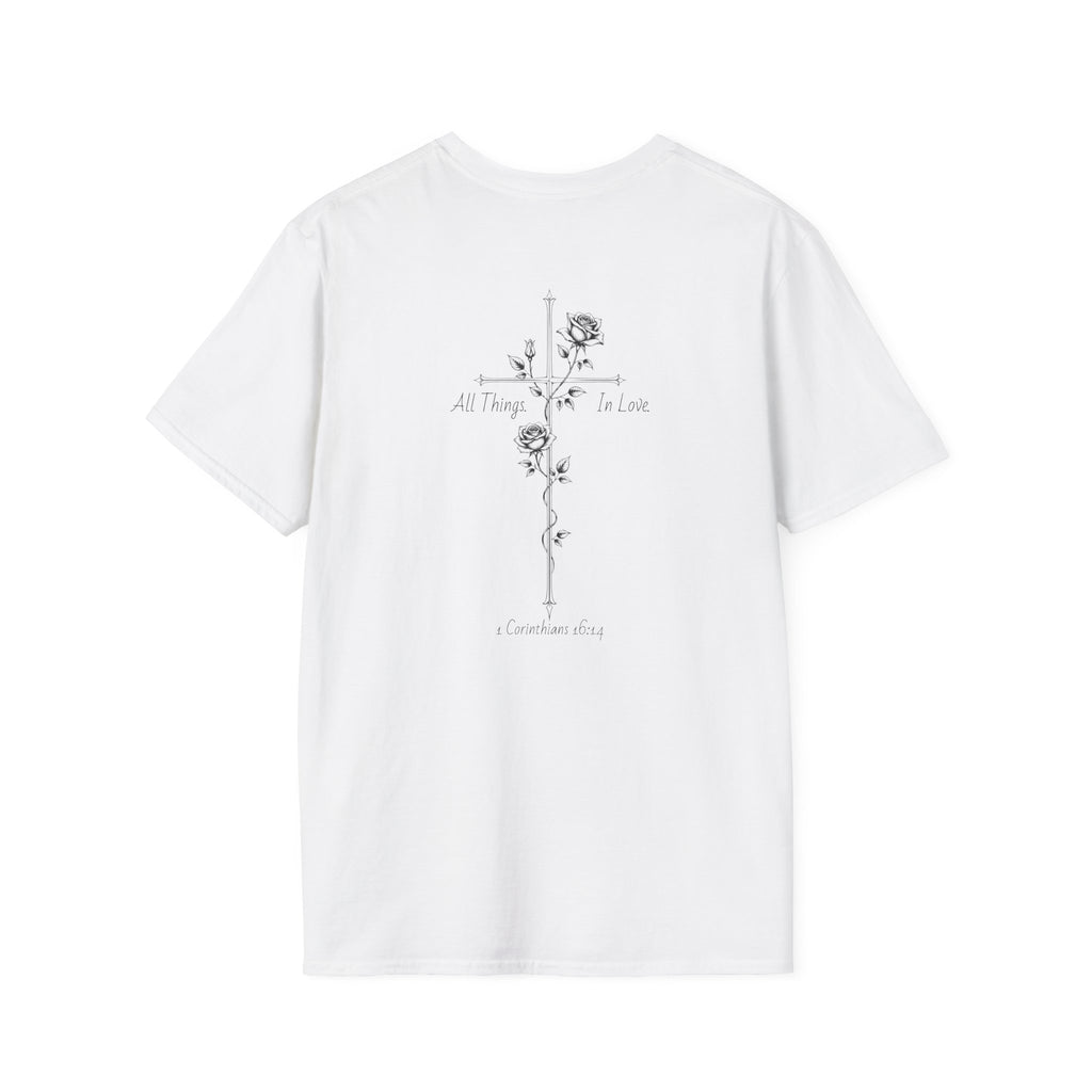 Minimal Rose Cross T-Shirt