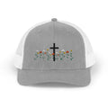 Cross & Wildflowers Snapback Trucker Hat — Floral Faith Baseball Cap