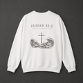 Isaiah 43:2 Cross & Waves Crewneck Sweatshirt