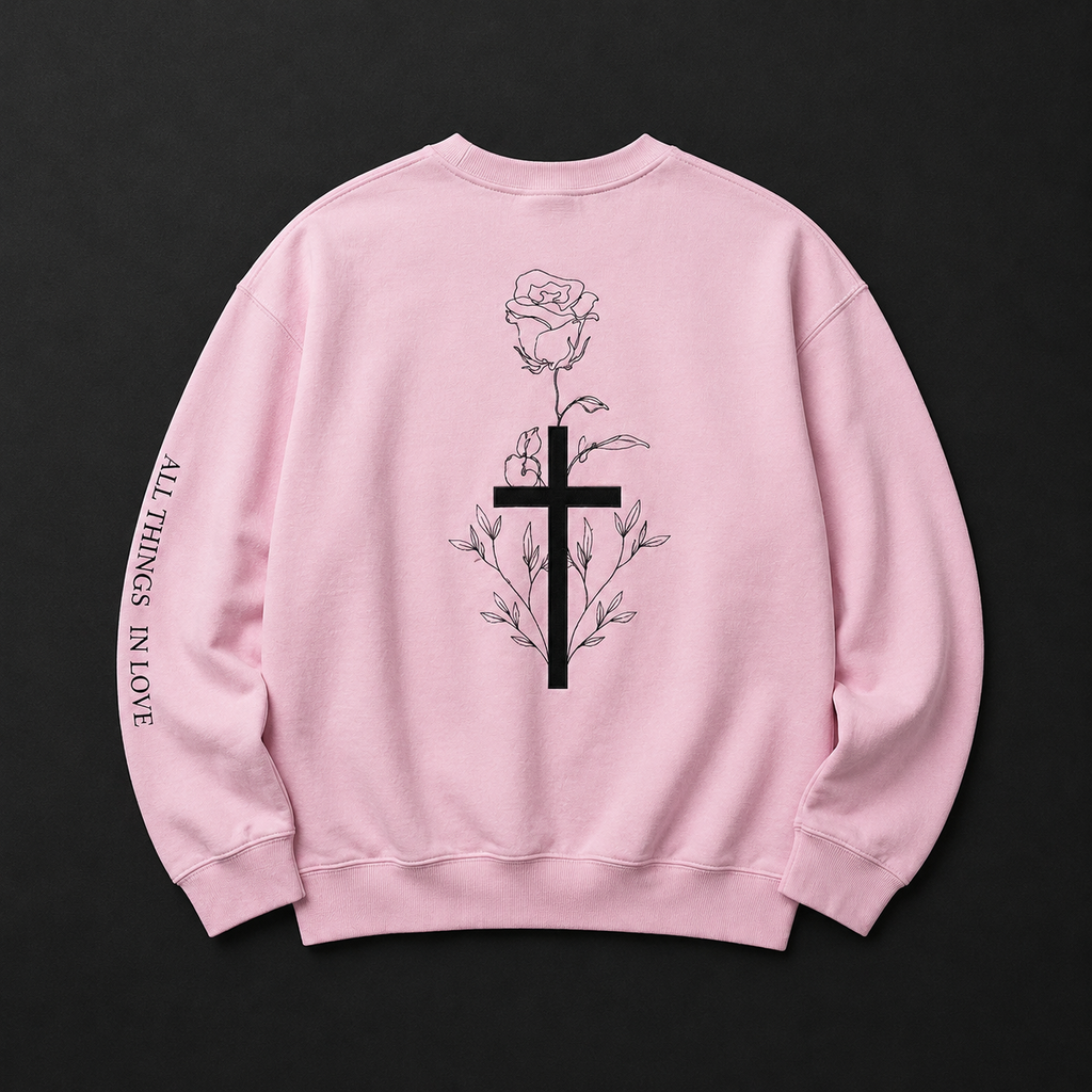Floral Cross Crewneck Sweatshirt