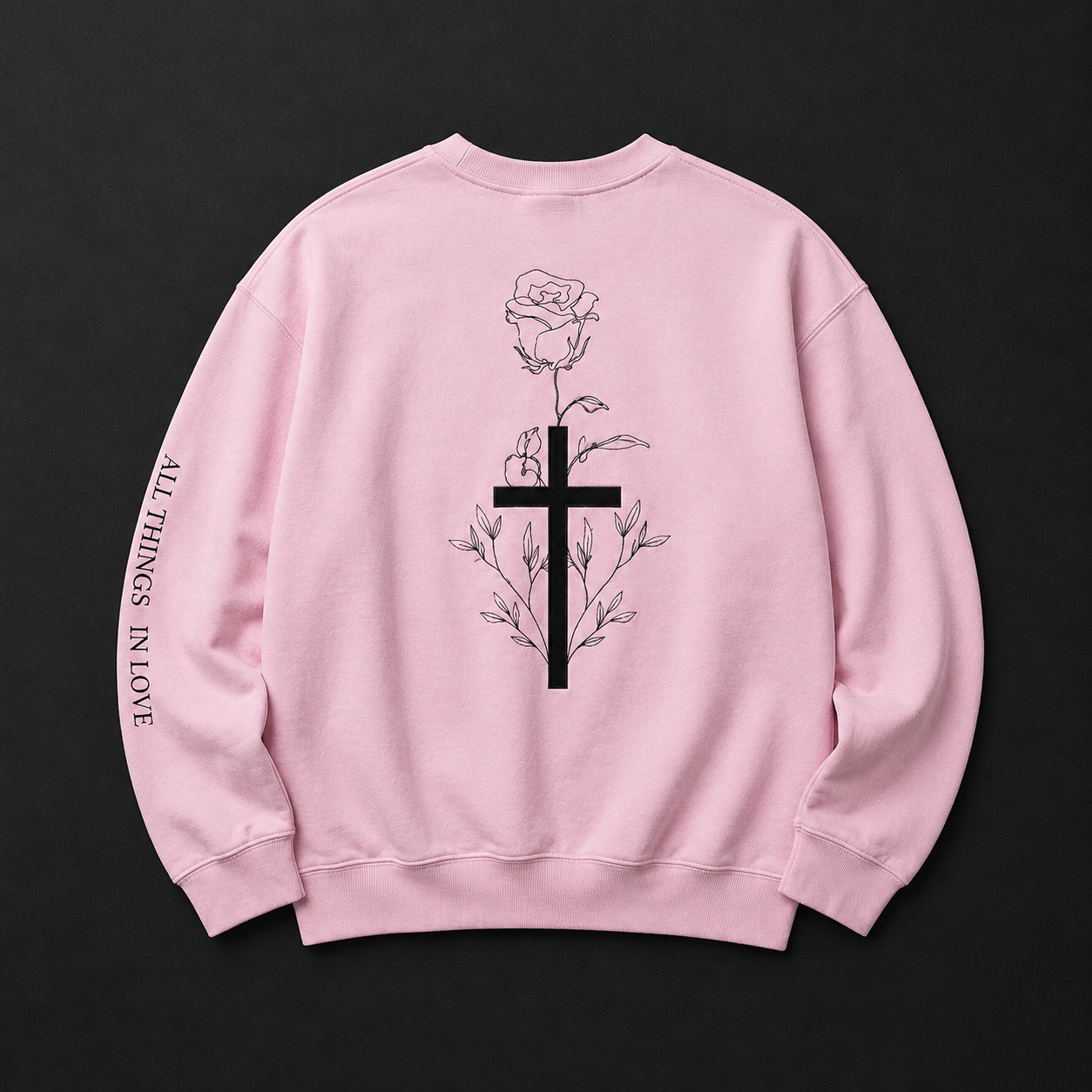 Floral Cross Crewneck Sweatshirt