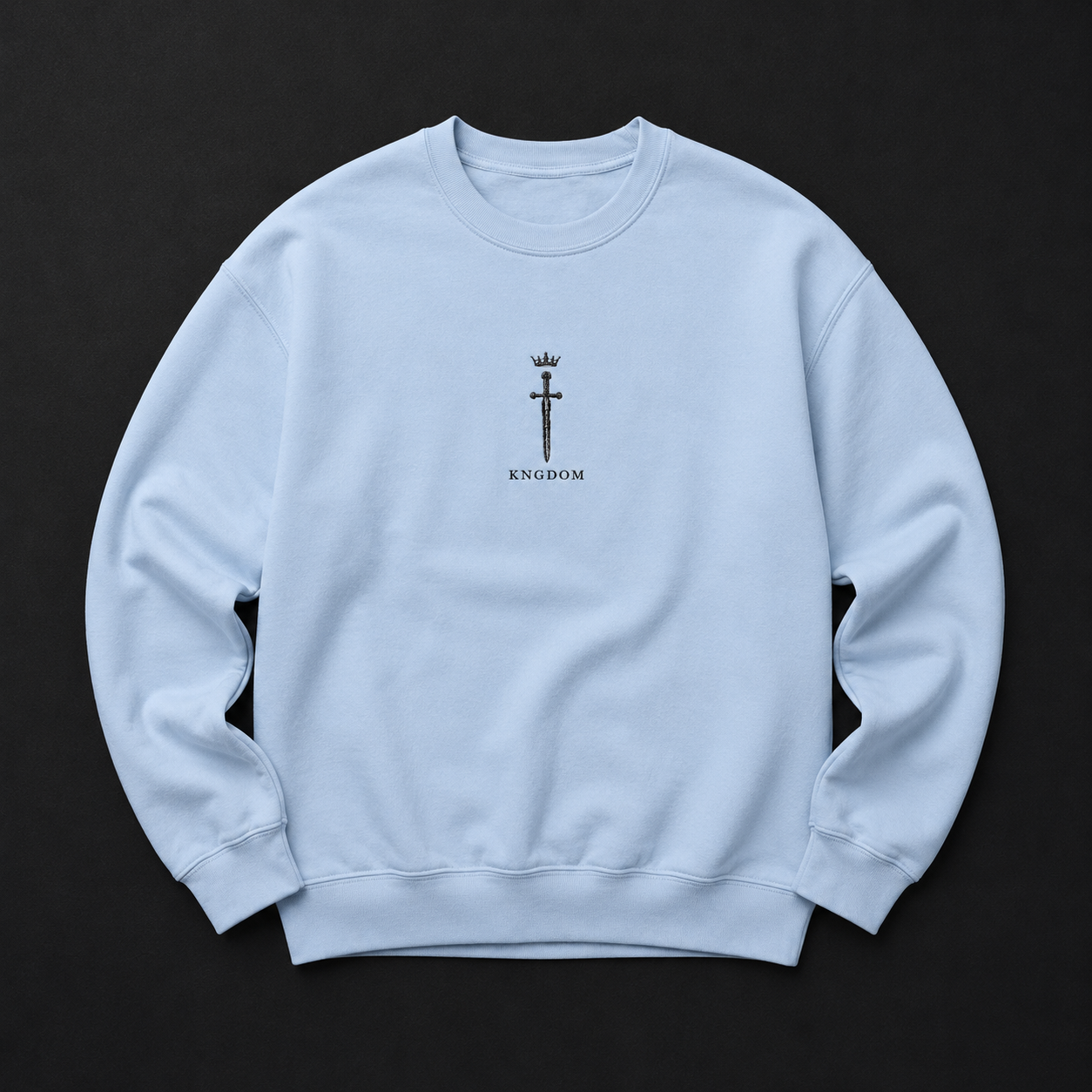 Embroidered Minimal Cross Crewneck Sweatshirt