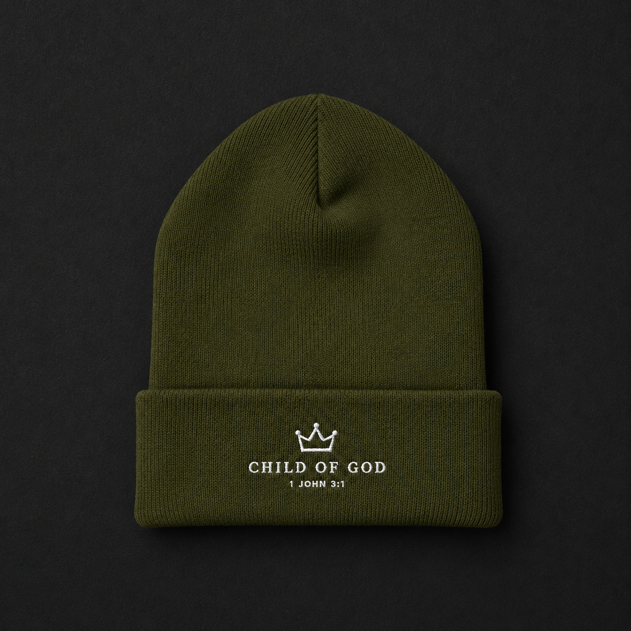 Embroidered "Child of God" Cuffed Beanie