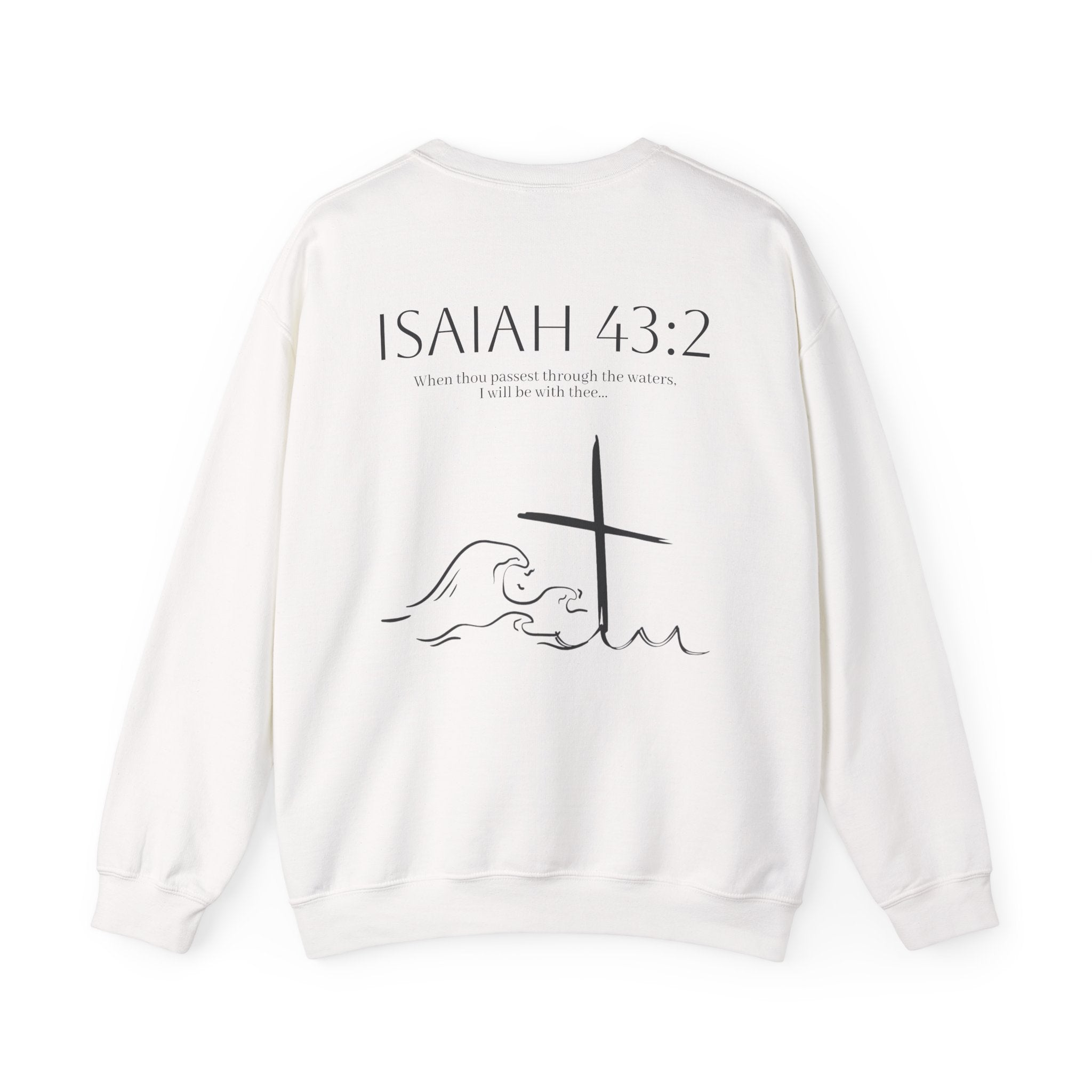 KNGDOM Isaiah 43:2 Cross & Waves Crewneck