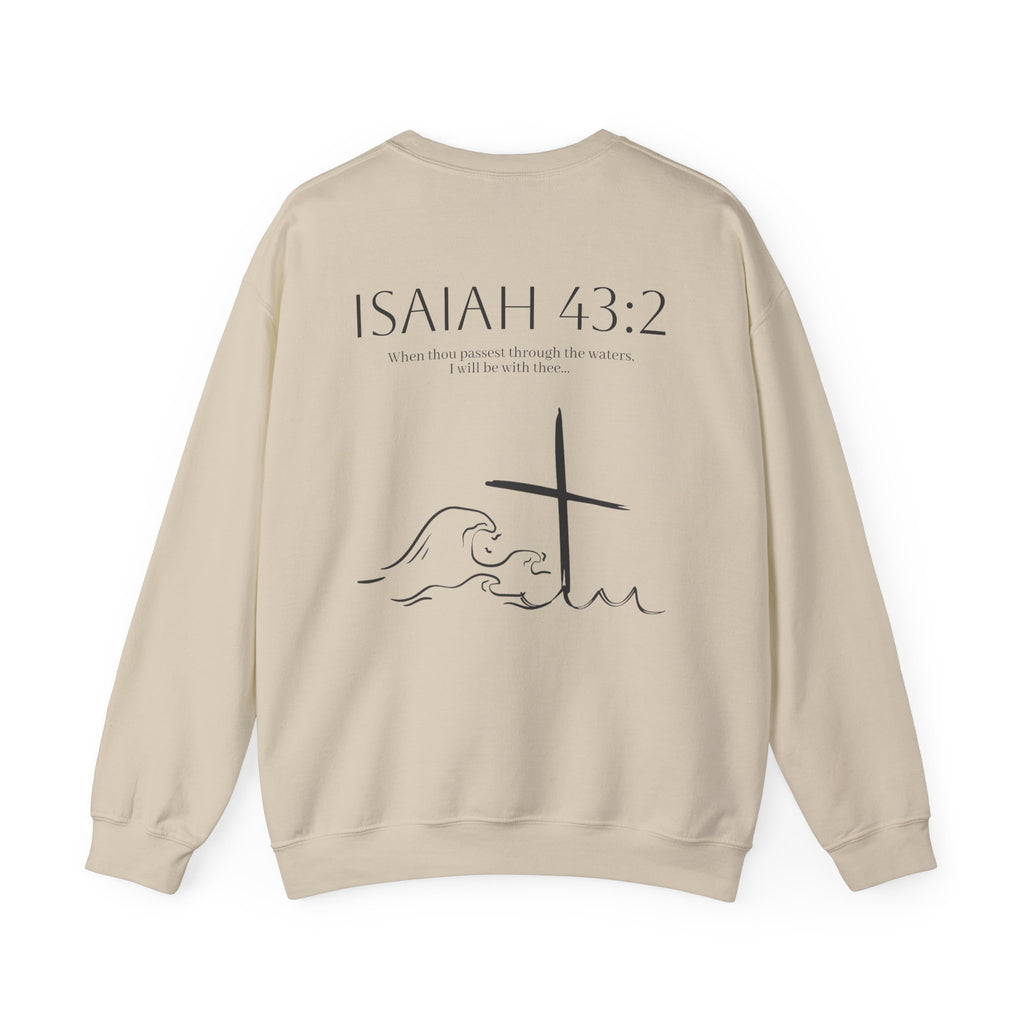 KNGDOM Isaiah 43:2 Cross & Waves Crewneck
