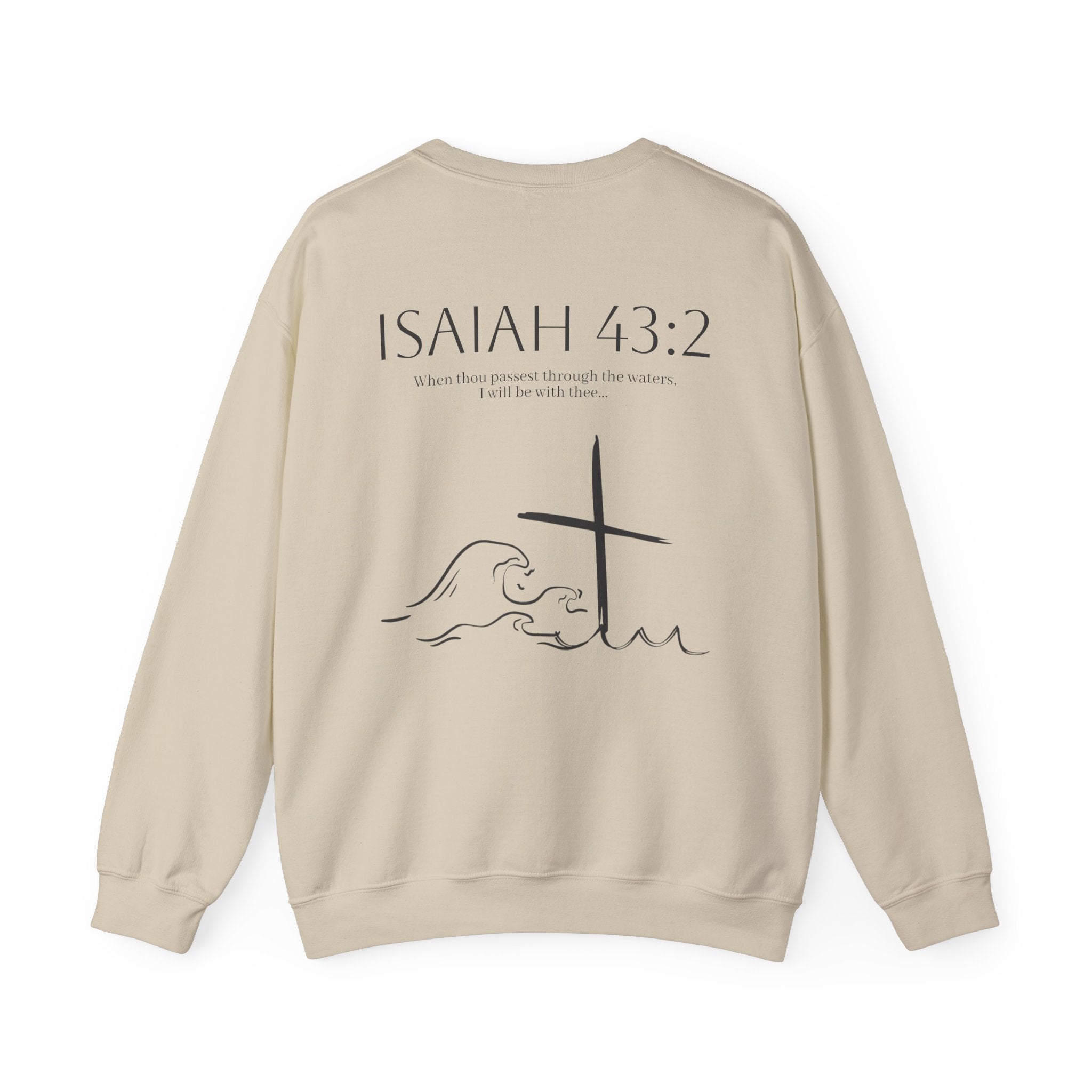KNGDOM Isaiah 43:2 Cross & Waves Crewneck