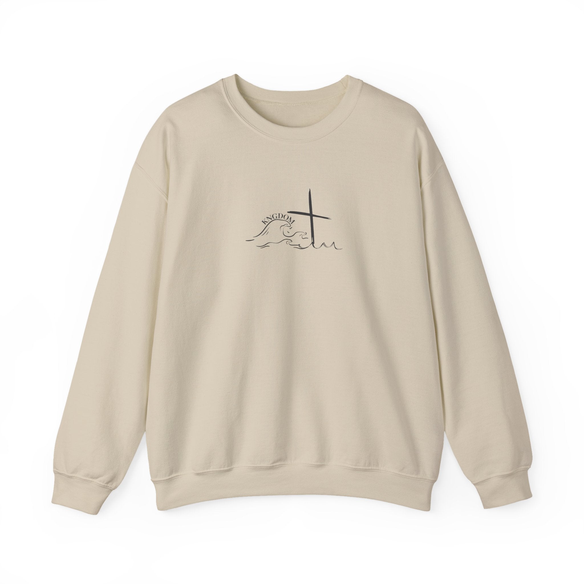 KNGDOM Isaiah 43:2 Cross & Waves Crewneck